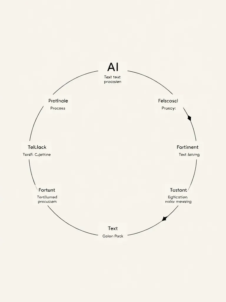 A clean, minimalist diagram showing a circular workflow of t